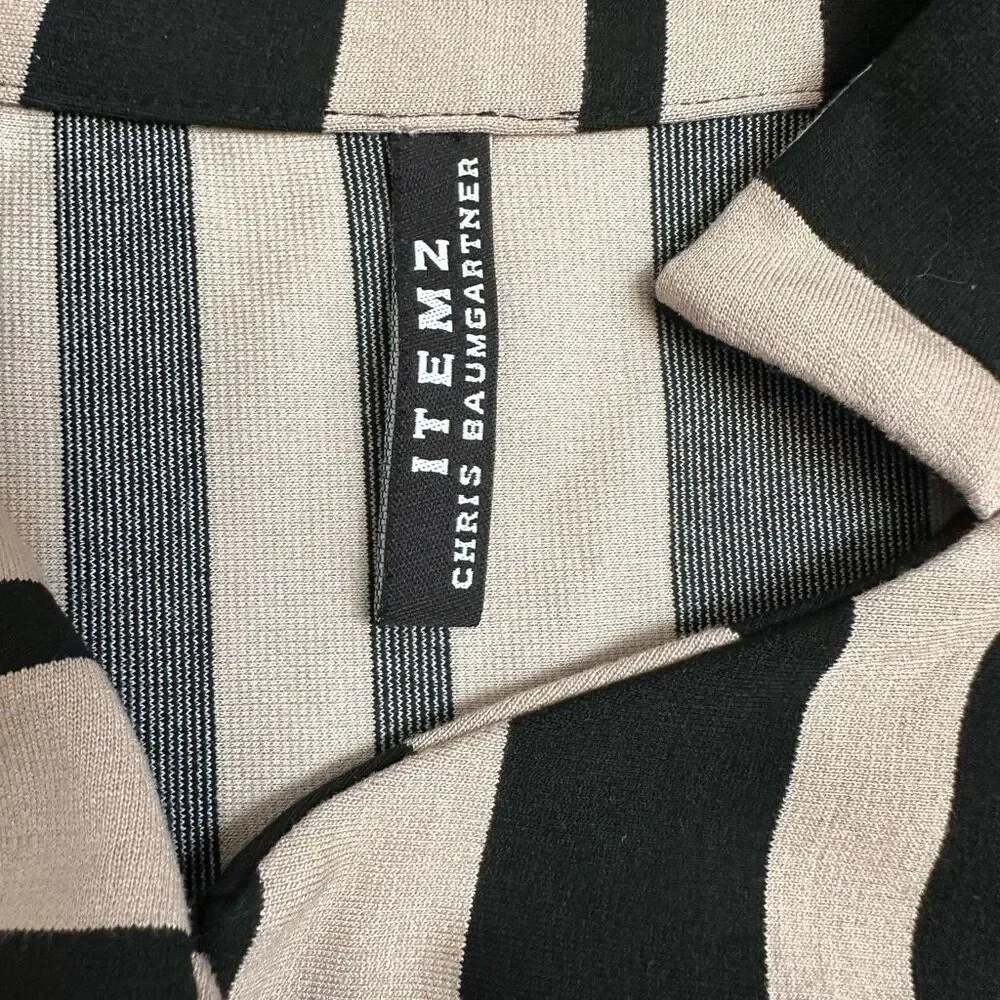 ITEMZ Chris Baumgartner‎ Striped Lagenlook Cotton Light Jacket OS USA Made